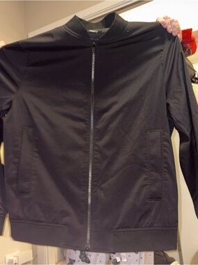 Theory Black Zip-Front Bomber